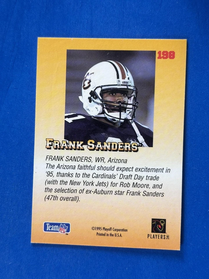 1995 Playoff Prime Minis #198 Frank Sanders Auburn Tigers - Image 2 of 2