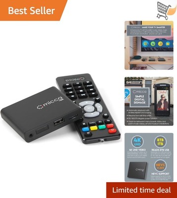 4K Media Player USB MicroSD HDMI AV Digital Signage Supports MP4 MKV