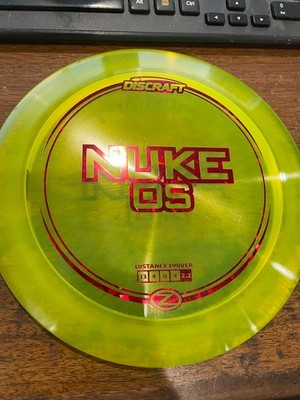 DISCRAFT Z LINE PEARLY NUKE OS DISC GOLF DISTANCE DRIVER YLW 174G @ LSDISCS