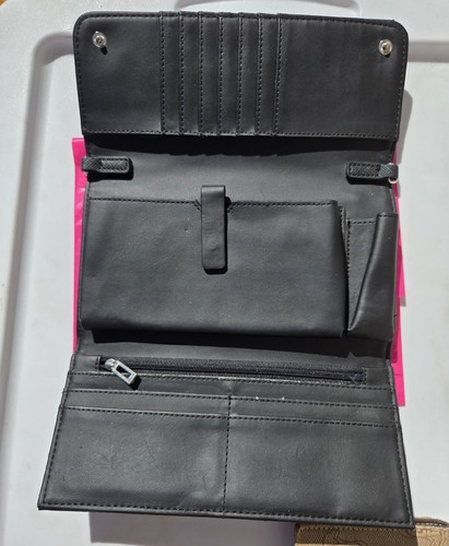 Guess Factory Donohue Flap Clutch - Black Wallet Embossed Signature - Picture 3 of 3