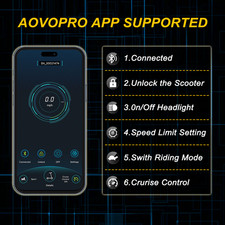 AOVOPRO Electric Scooter 10.5AH Dual Suspension Foldable 19MPH shock absorption 6