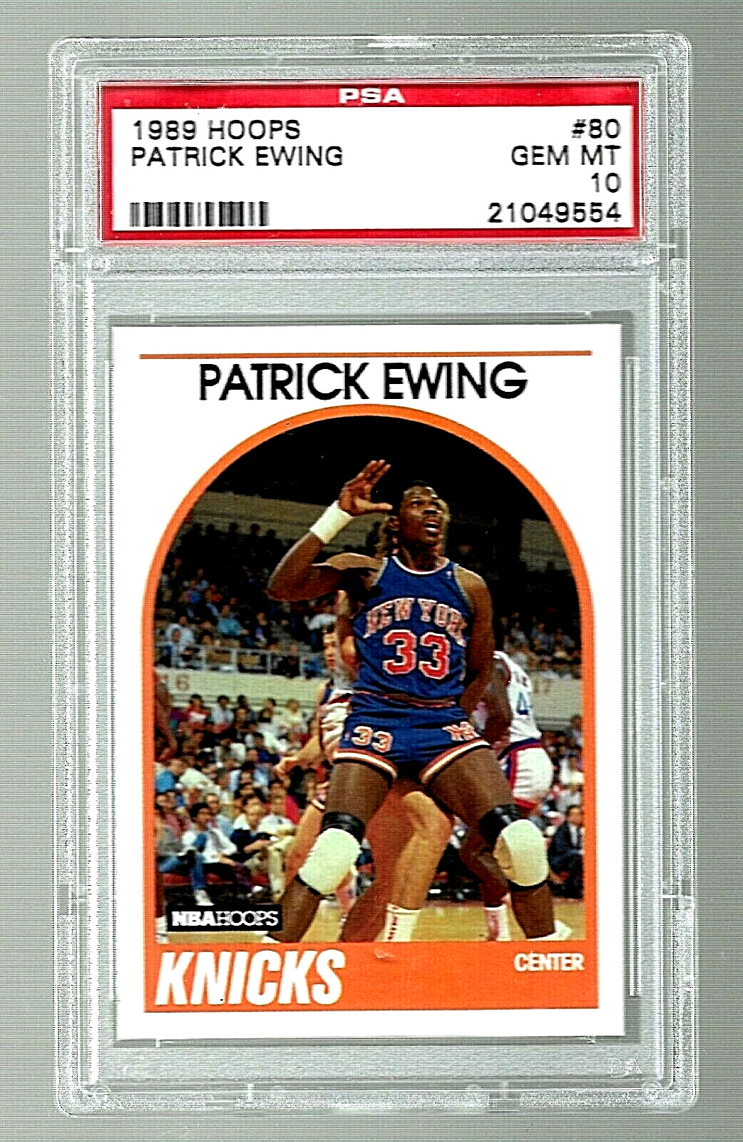 1989 HOOPS BASKETBALL CARD #80 HOF PATRICK EWING PSA 10 GEM MINT NEW YORK KNICKS
