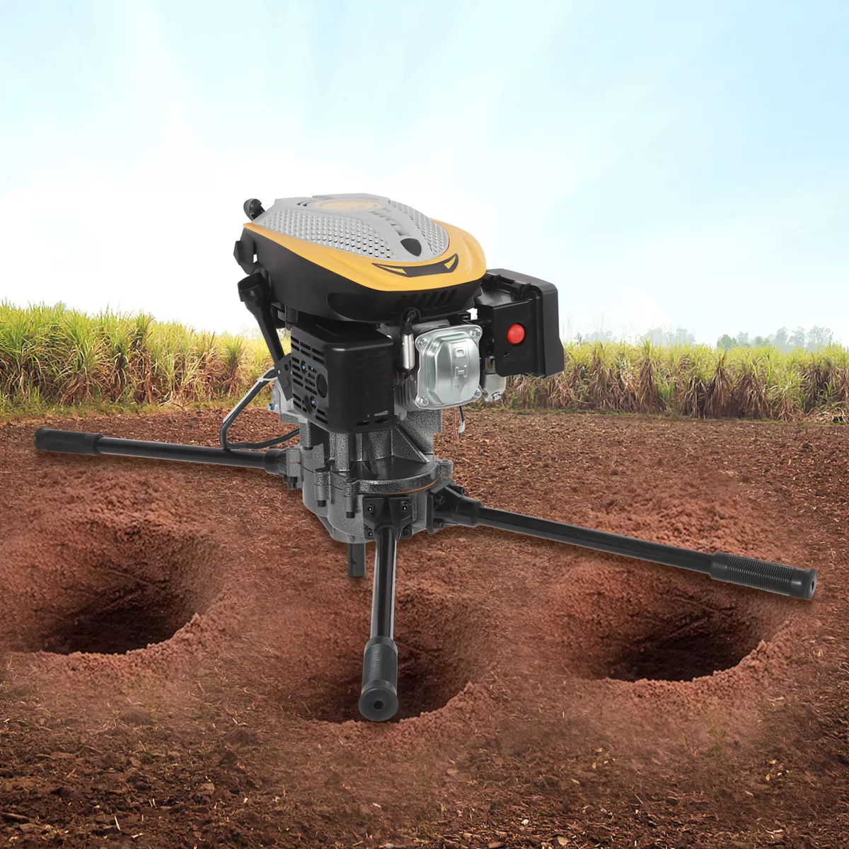 4 stroke Post hole Digger Single Cylinder Horizontal 9HP Post Hole