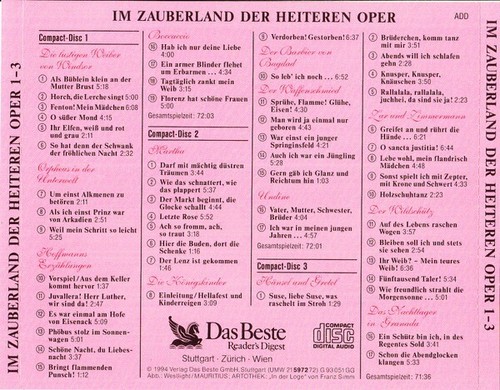 Various – Im Zauberland Der Heiteren Oper Audio CD - Bild 2 von 2