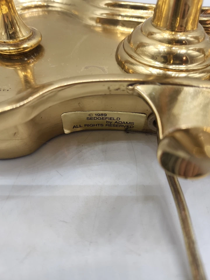 Sedgefield by Adams Brass Boullotte Lamp, Tole Shade 1989 Light - Image 3 of 4