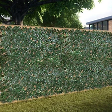 Artificial 15"x48" Expandable Faux Ivy Leaf Single Fence Panel Home Garden Decor