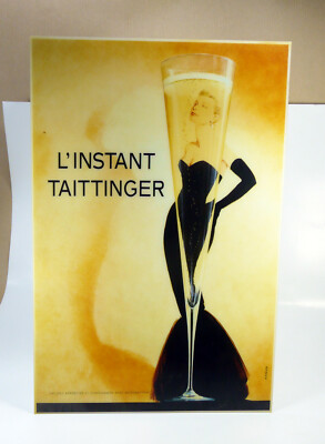 Seltene PLV Hartplastifiziert Champagner Taittinger Reims Grace Kelly - 27x40 cm
