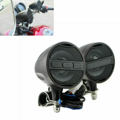 2x 3'' Motorrad Stereo Wireless Bluetooth Lautsprecher Audio System 100W Schwarz