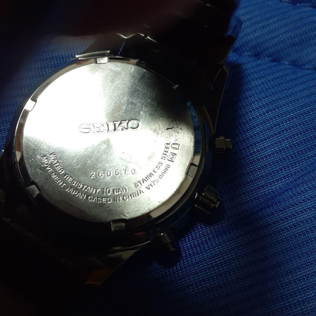 SEIKO Men's Wristwatch TACHYMETER v175-0an0 Solar powered