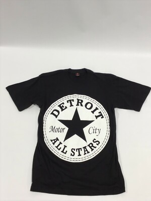 Mens Iced Out Detroit All Stars Black Short Sleeve Graphic Shirt