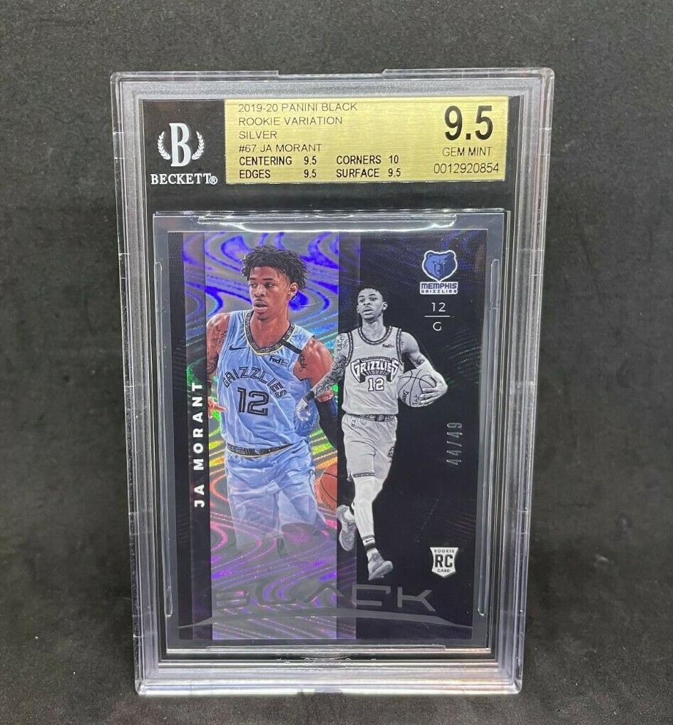 2019-20 Panini Black Ja Morant 44/49 Silver Rookies Variation RC
