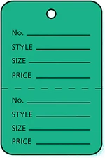 3000 Perforated Tags Price Sale 1 ¾" W x 2 ⅞” Two Part Green Coupon Unstrung