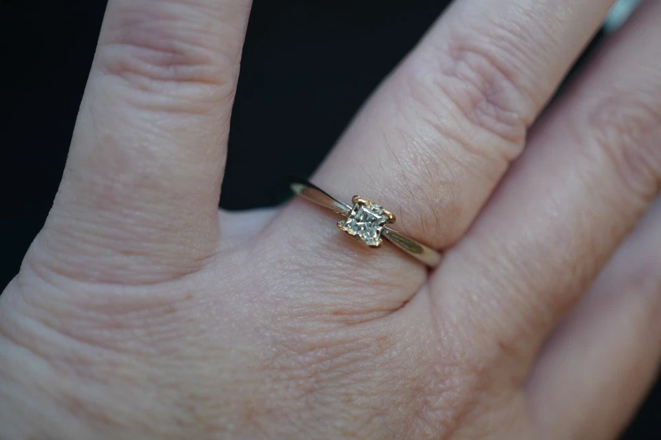 .09 CT Diamond Engagement Ring 10k WG w/Rose Gold Heart Accent by ZEI - Image 3 of 4