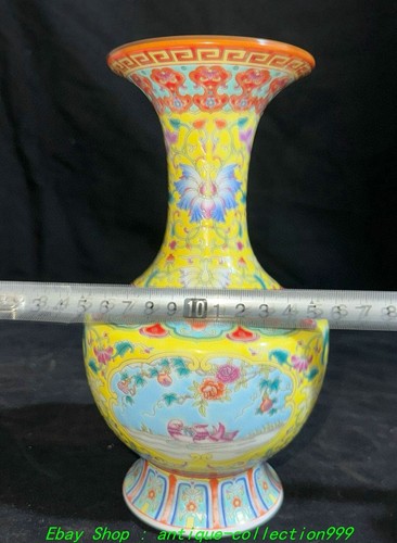 Par de jarrones botella pato mandarina flor porcelana color esmalte Yongzheng de 8,6" - Imagen 6 de 9