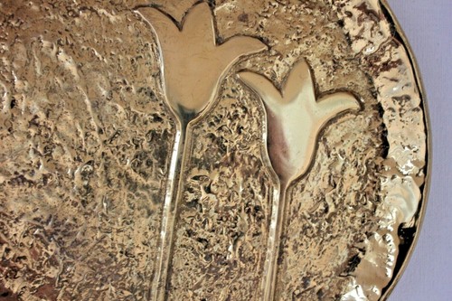 Schale Messing 2045g massiv Bronze 23cm bowl brass Blumen Schüssel alt vintage - Picture 3 of 5