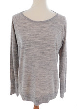 Champion Elite Women's Large Shirt Lightweight Crew Neck Long Sleeve Tee Gray