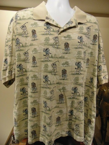 Big Dogs Golf Theme Men's Polo Shirt Short Sleeve 3XL - 第 1/4 張圖片
