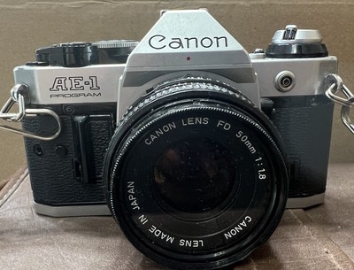 Ae 1 Canon Camera Canon AE-1 Program, Chrome + 50mm F1.8 FD Lens
