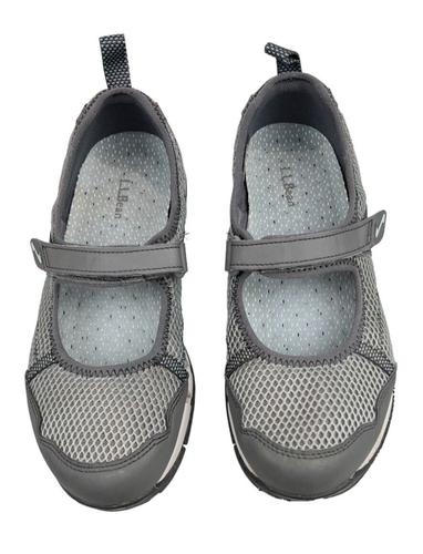 L.L. Bean Gray Mesh Mary Jane Athletic Flats Shoes Women’s Size 7 Medium - Picture 9 of 12