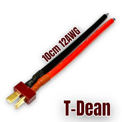 ✅ 1 Stück T-Dean Goldstecker Stecker Male Männlich 10cm 12AWG Kabel Lipo Akku RC