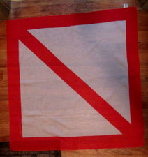 Vintage Calvin Klein Designer Red  White 100 Cotton Scarf Italy 28" x 28"