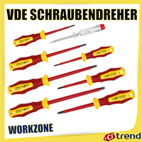 Workzone 8 Tlg. Vde Schraubendreher Satz Set Schlitz Kreuz SpannungsprüFer