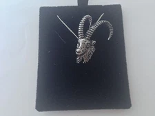 A51 Ibex Head on a 925 sterling silver Necklace Handmade 26 inch chain