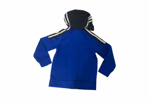 Boy's Size 5 Hoodie Adidas Blue and Black Full Zip Athletic Long Sleeve - Picture 2 of 3