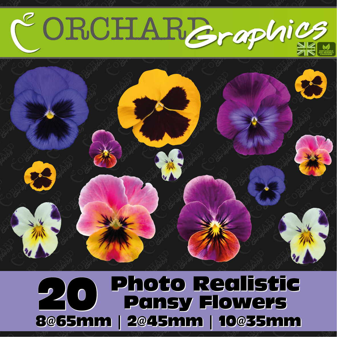 20 Pansy Pansies Flower Flowers Car Van Stickers Vinyl Decal Bedroom Wall Art eBay
