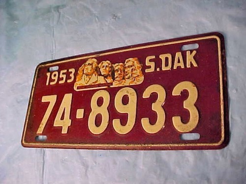 VINTAGE 1953 Wheaties Cereal Mini Auto Pedal Car Bike Bicycle PLATE S DAKOTA - Picture 4 of 12