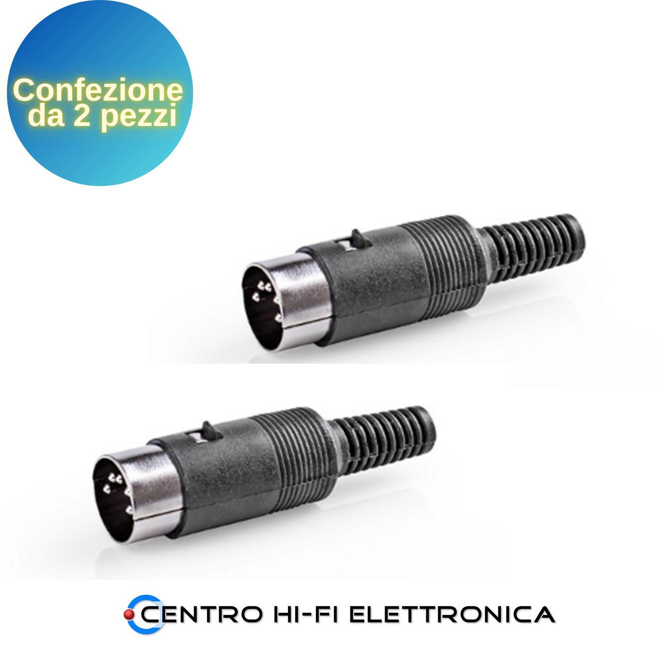 Connettore Spina DIN 5 poli maschio Confezione da 2 pezzi