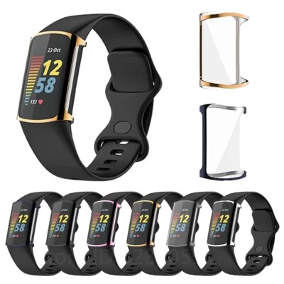 QVBWORLD Case Cover For Fitbit Charge 5 6 All-round Slim Soft TPU Watch Screen Protector