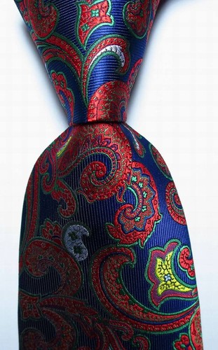 Nowy klasyczny żakardowy krawat męski Paisley 100% jedwab - Zdjęcie 41 z 61