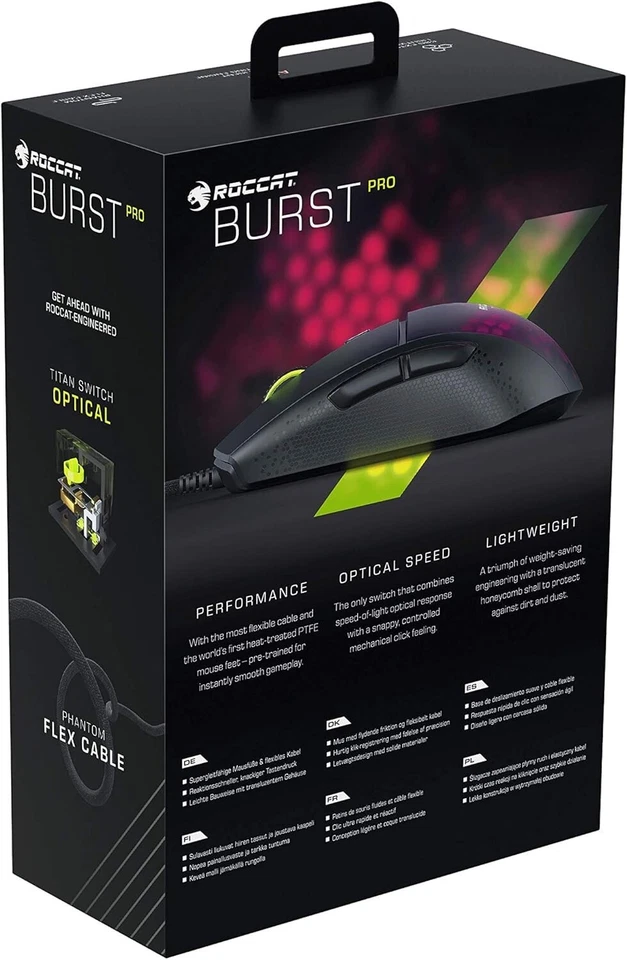 ROCCAT Burst Pro Gaming Mouse Extreme High Precision Titan Switch Optical LED - Image 2 of 4