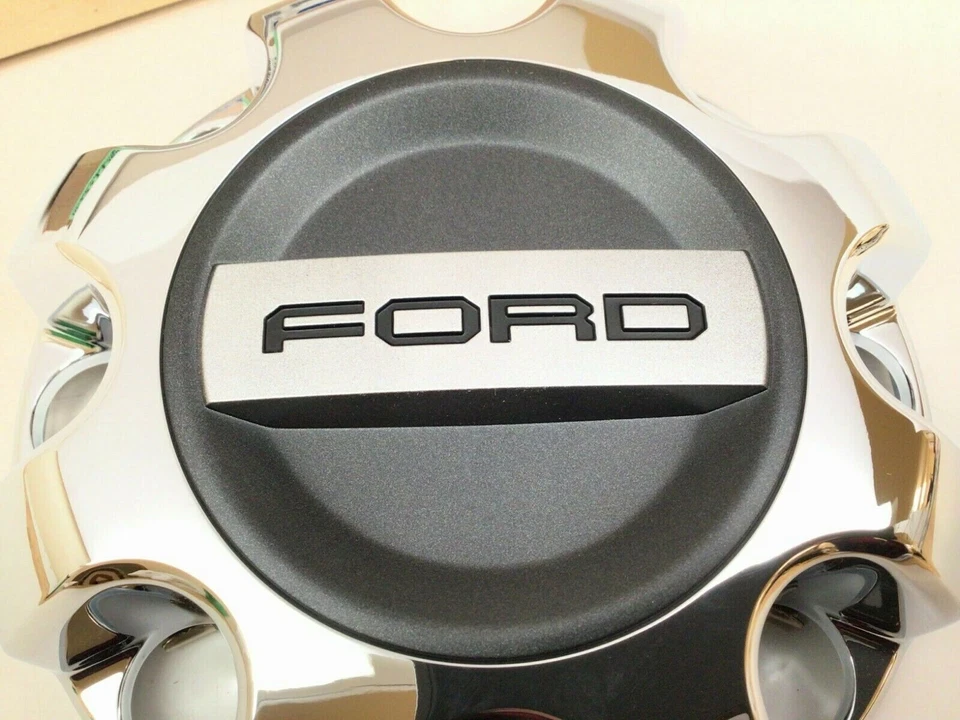 Tapa central de rueda cromada Ford F-250 F-350 Super Duty delantera o trasera de 18" o 20" OEM Foto 2 de 4