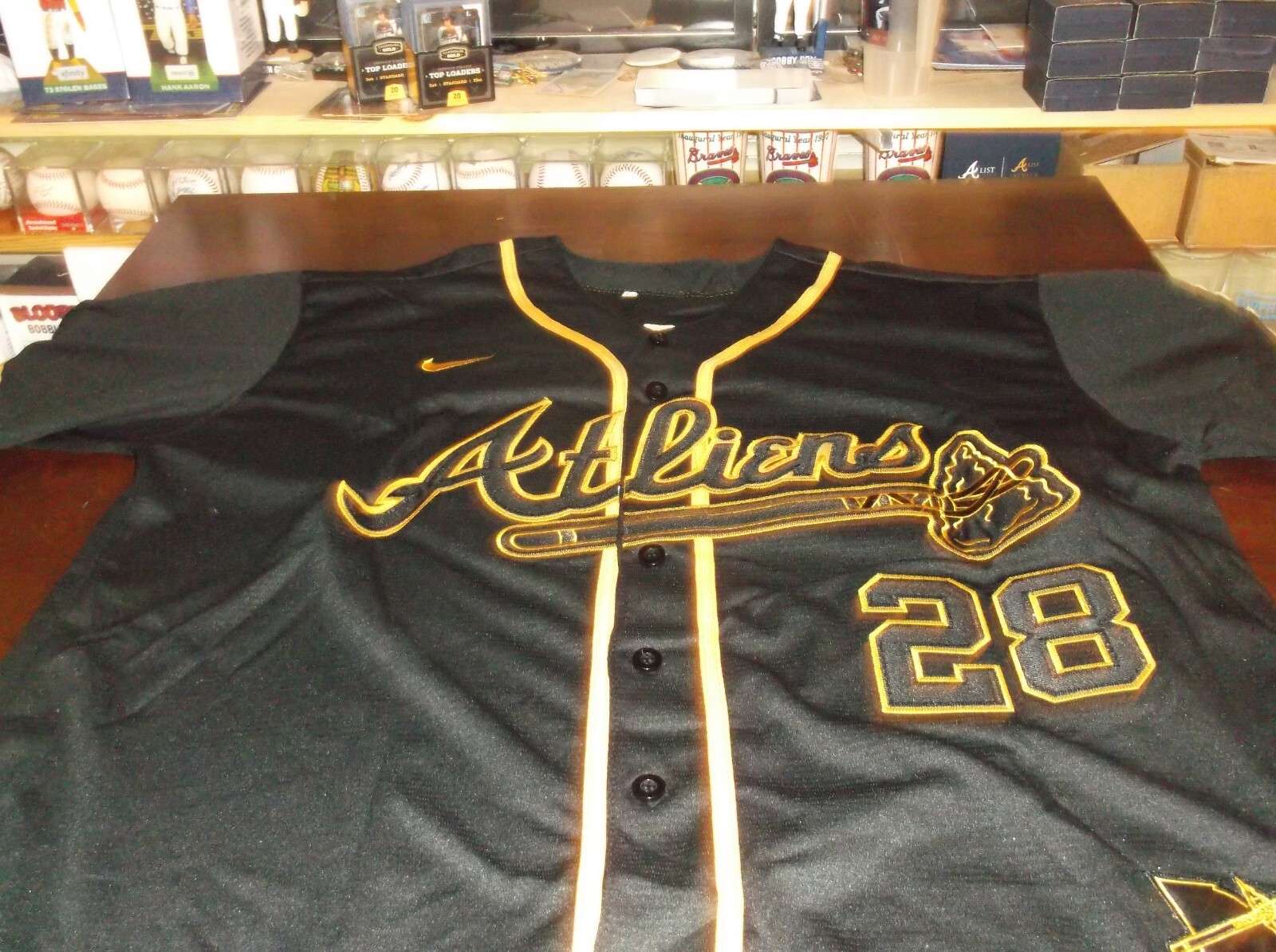 Atlanta Braves Atliens NIKE Jersey BLACK GOLD TRIM OutKast MATT OLSON