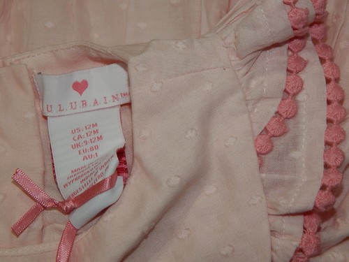BNWT LULURAIN Girls 12 Months Lined Pink Swiss Dot Embroidered Pink dress - Picture 3 of 8