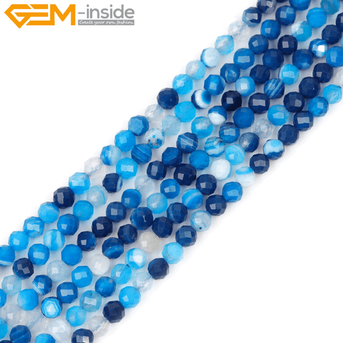 Naturstein gestreift Sardonyx Achat Perlen für Schmuckherstellung 15 Zoll facettiert 4-14 mm - Bild 34 von 86