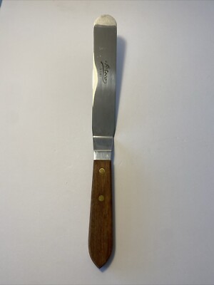 Ateco #1387 Stainless 8 Inch Blade Offset Spatula Wood Handle'' Stainless Japan
