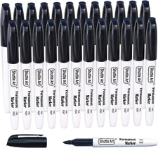 Shuttle Art Permanent Markers, 24 Pack Black Permanent Marker Set,Fine Point, Wo
