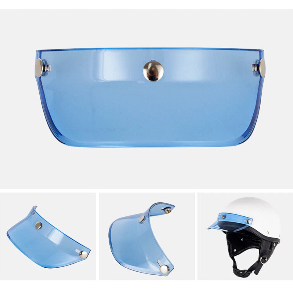 USMotorcycle Helmet Shade Protector 3 Snap-Button Face Flip Up Down Shield Visor - Image 4 of 4