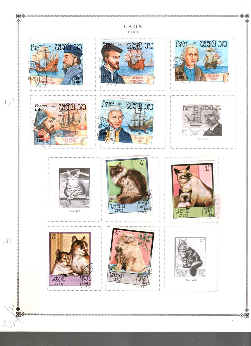 Collection, LAOS Part B Scott Album Page, 1978/1985, Cat $35, Mint