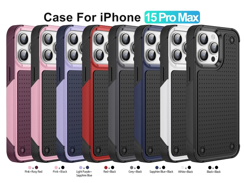 Funda rígida resistente a prueba de golpes para teléfono iPhone 16 15 Pro Max 14 13 12 Pro Foto 2 de 4