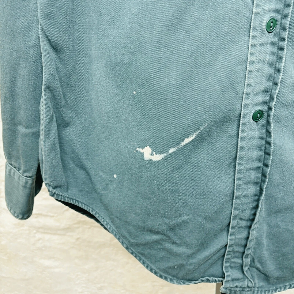 Camisa de Trabajo Sears Roebucks Sanforizada Ejército Sarga Pintura Salpicaduras De Colección Años 50 60 Foto 4 de 4