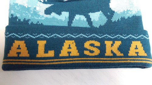 Nuovo cappello Alaska Polar Wear stile berretto Alaska cappello in maglia con alce Pom Pom - Foto 4 di 7
