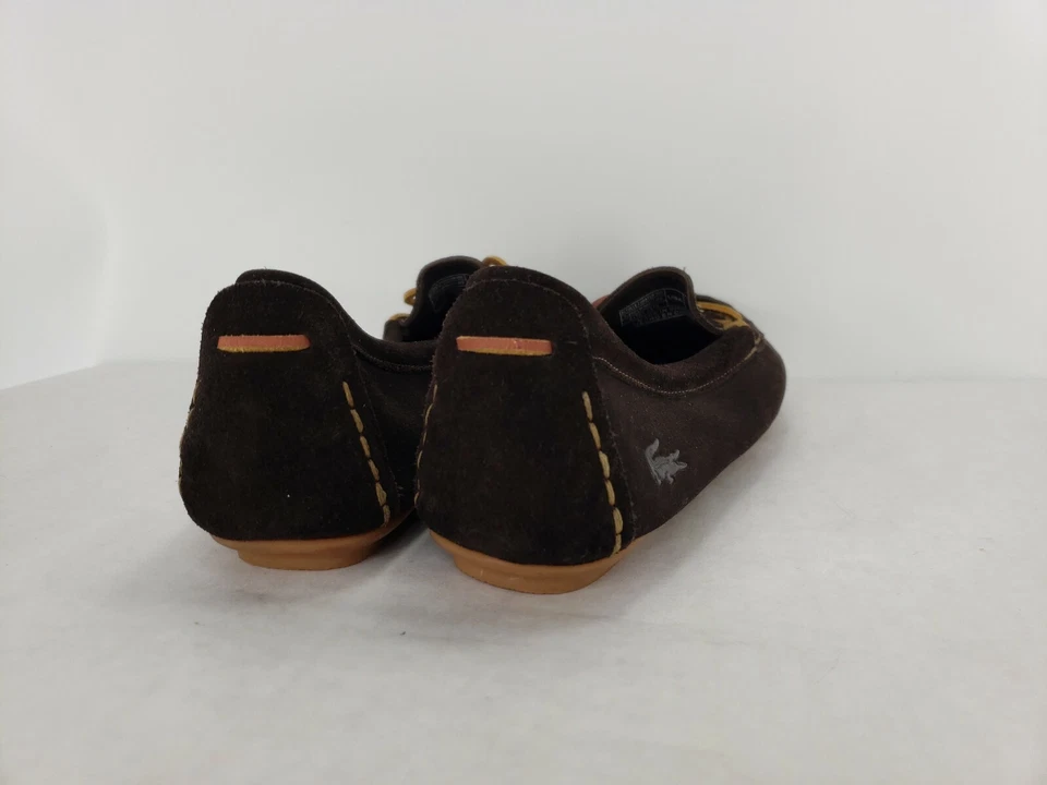 Nuevo Mocasín Para Mujer Lacoste Marrón Gamuza 8 Informal Sin Cordones Plano Foto 4 de 4