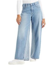 Women's LEVI'S Medium Indigo 94 BAGGY WIDE LEG Relaxed INSET Panels JEANS 26 NWT