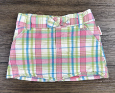 Vintage OshKosh B'gosh Baby Plaid Skort Skirt Bow Pocket Size 6 Months