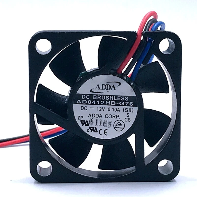 40mm fan New ADDA AD0412HB-G76 40*40*10mm 4CM 4010 12V 0.1A 3-wirel 6600RPM axia - Image 2 of 4