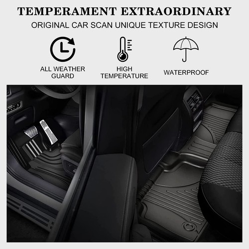 All Weather For Honda HR-V 2016-2022 3D 1st & 2nd Row Floor Mats and Trunk Mat - Picture 2 of 12